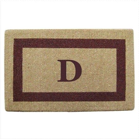 NEDIA HOME Nedia Home 02023D Single Picture - Brown Frame 22 x 36 In. Heavy Duty Coir Doormat - Monogrammed D O2023D
